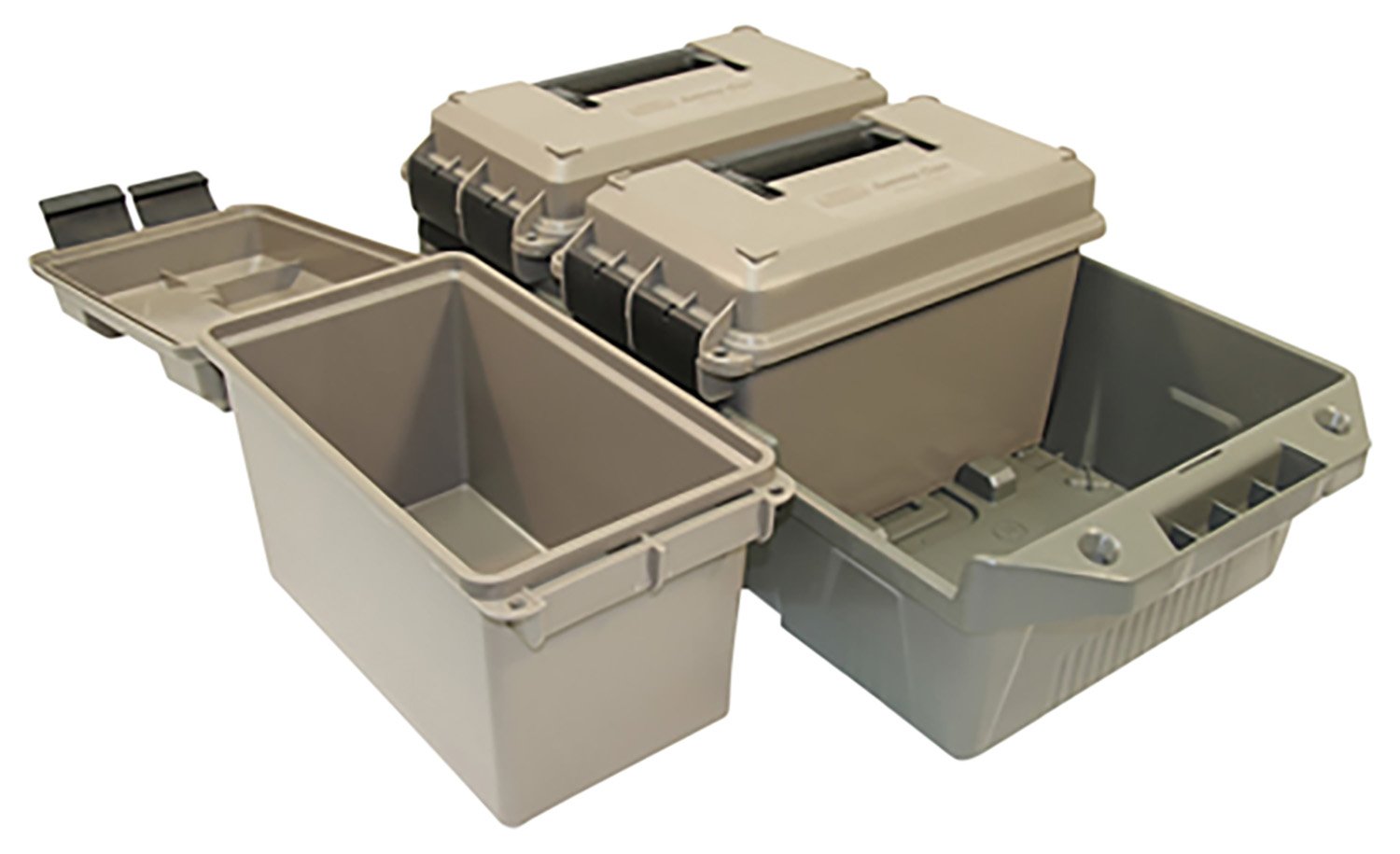 MTM Case-Gard AC3C 3-Can Ammo Crate  50Cal Dark Earth/Army Green Polypropylene
