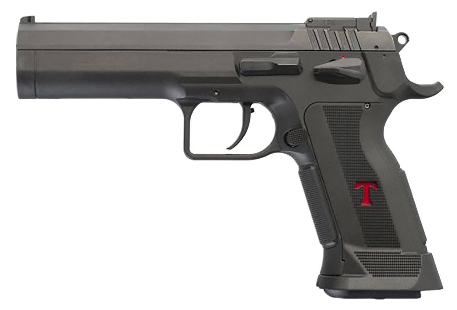 Tanfoglio TFLIMPROP9 Limited Custom  9mm Luger 19+1 4.76" Stainless Steel Barrel, Black Serrated Steel Slide, Black Polymer Frame w/Beavertail, Textured Grip