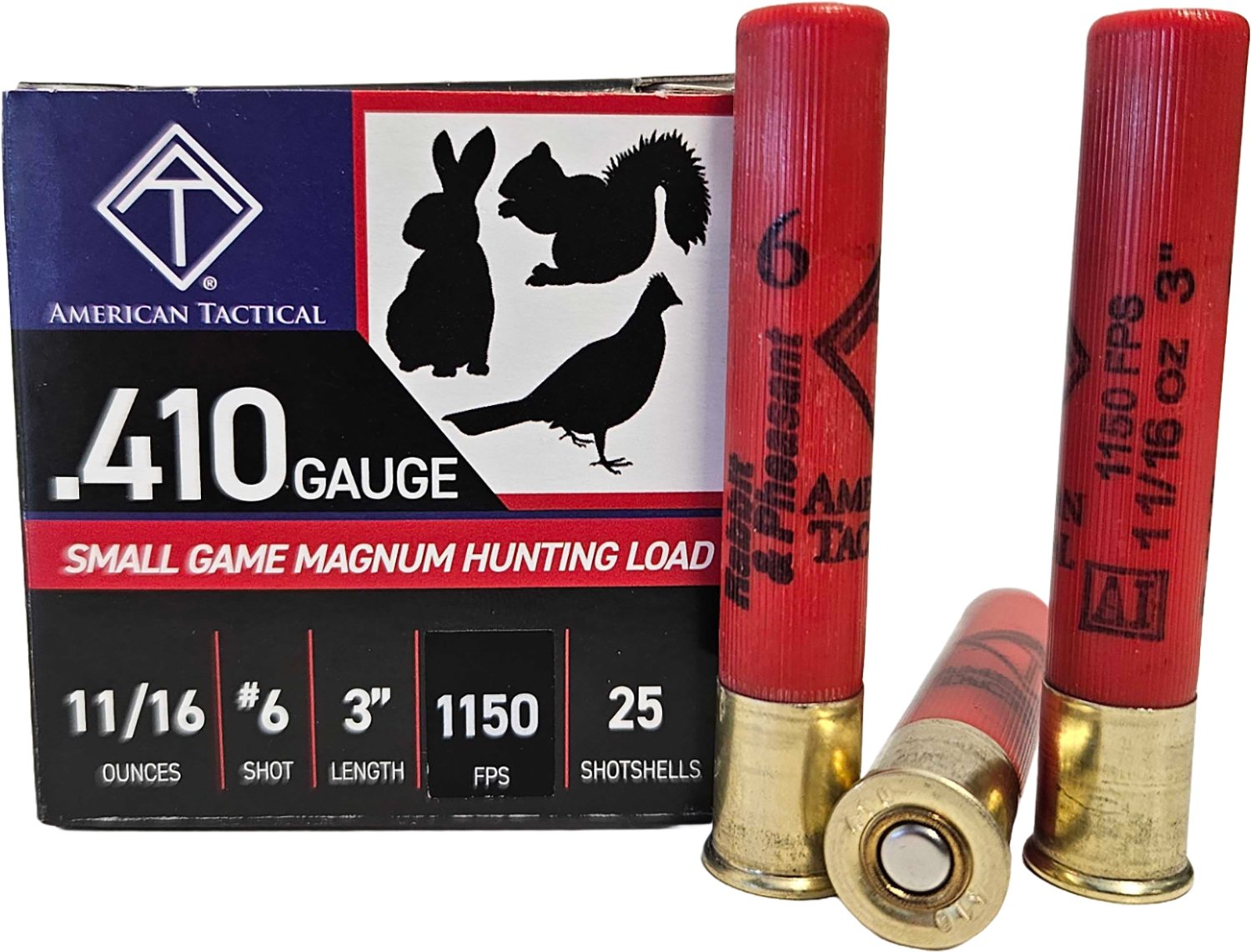 American Tactical / ATI ATIAC41036 410 gauge 3-inch 11/16 oz #6 shot ammunition