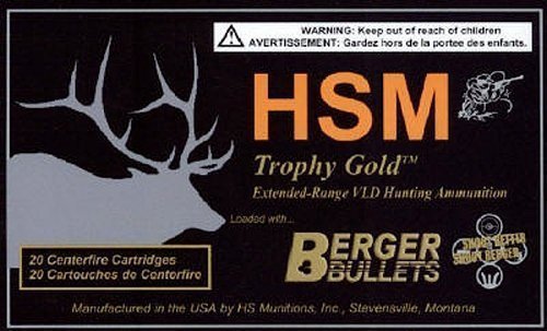 HSM Trophy Gold Extended Range .270 WSM 150-grain Berger VLD Match ammunition