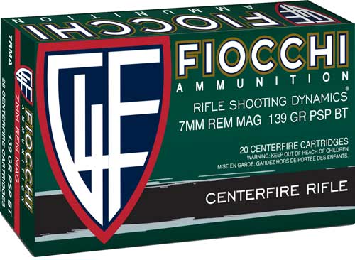 Fiocchi Field Dynamics 7mm Remington Magnum 139-grain PSP ammunition
