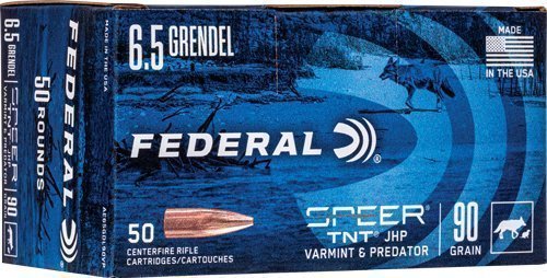 Federal American Eagle Varmint & Predator 6.5mm Grendel 90-grain Jacketed Hollow Point ammunition