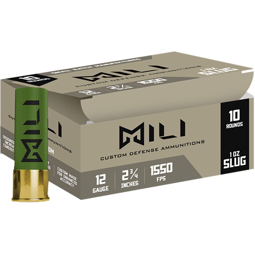 Mili Ammunitions Self-Defense 12 ga 2.75 in rifled slug 1 oz box of 10