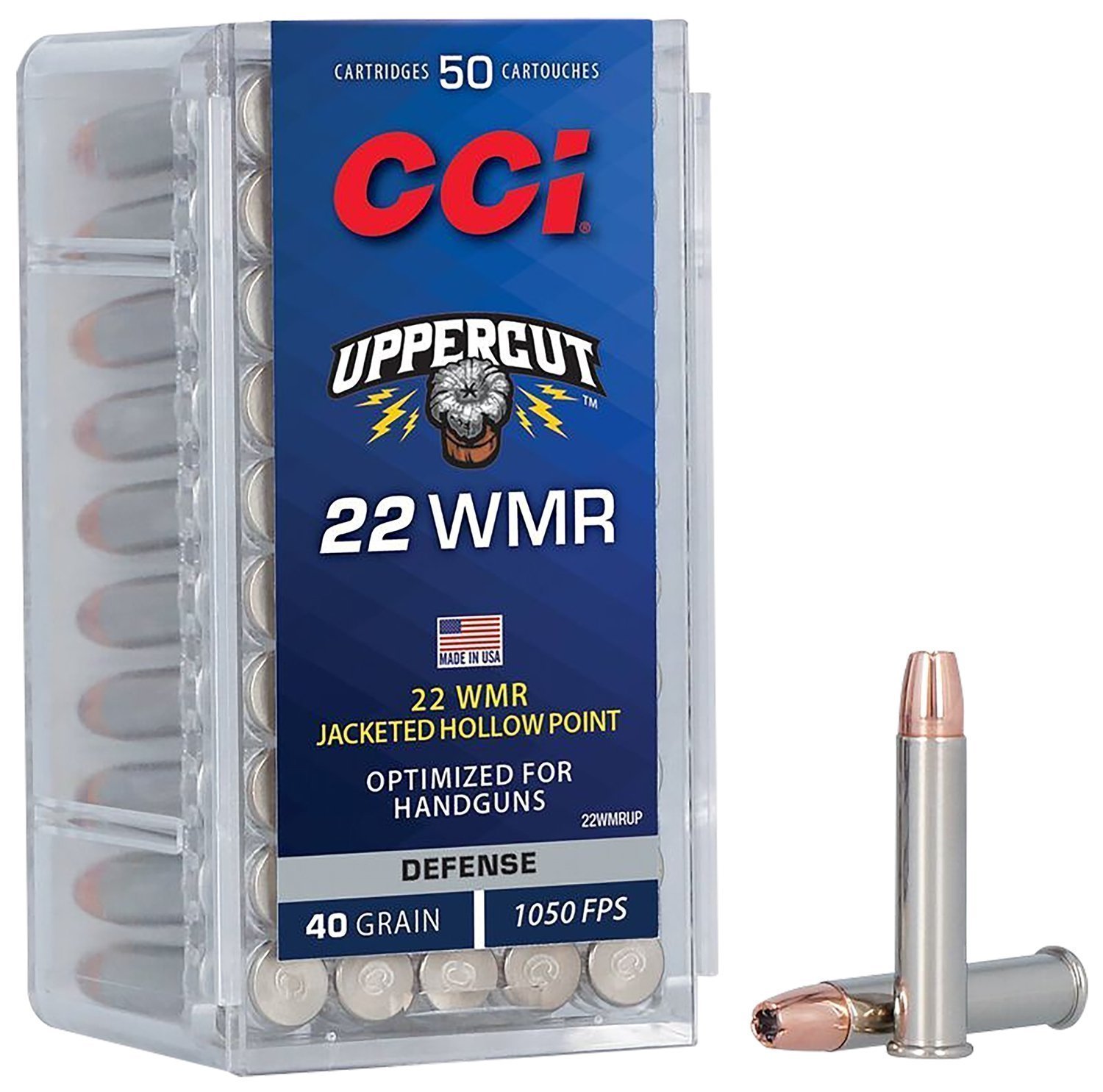 CCI Uppercut .22 Magnum 40gr Jacketed Hollow Point (JHP) ammunition