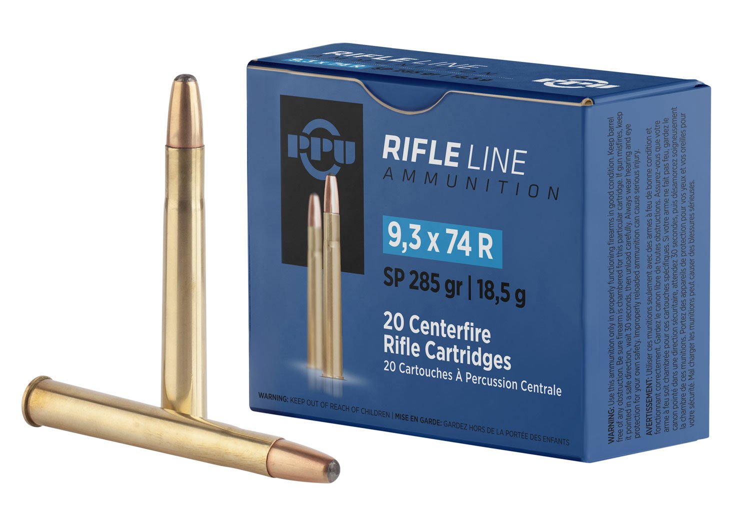 Prvi Partizan PPU PP92 9.3x74R 285-grain Soft Point ammunition box