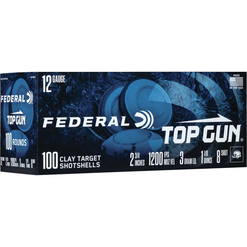 Federal Top Gun 12 Gauge 2-3/4 in 1-1/8 oz #8 lead shot 100/box