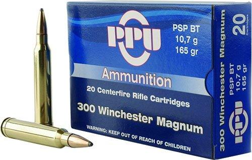 PPU 300 Winchester Magnum 165-grain Soft Point Boat Tail ammunition