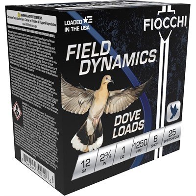 Fiocchi Dove & Quail 12 Gauge 2.75in 1oz #8 lead shot ammunition