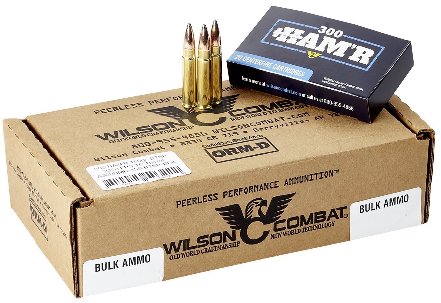 Wilson Combat 300 HAMR 150-grain Speer Boat Tail Soft Point ammunition