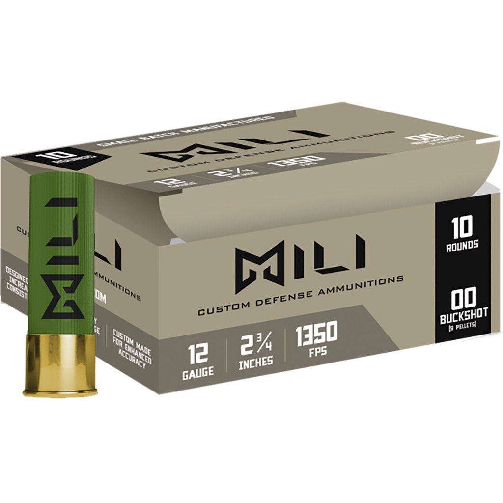 Mili Ammunitions 12 ga 2.75 in 00-Buck 10 rd self-defense shotgun shells