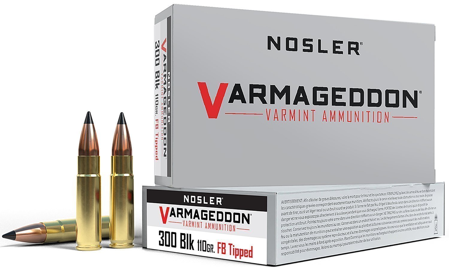 Nosler Varmageddon 300 AAC Blackout 110-grain polymer-tipped ammunition, 20rd box