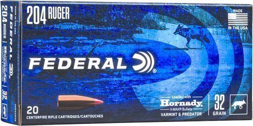 Federal Varmint & Predator .204 Ruger 32-grain Hornady V-Max ammunition