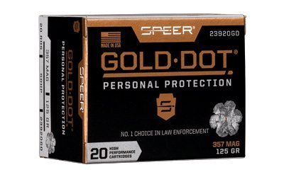 Speer Gold Dot 357 Magnum 125-grain Gold Dot Hollow Point ammunition 20-round box