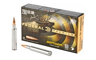Federal Premium 280 Ackley Improved 168-grain Berger Hybrid Hunter ammunition