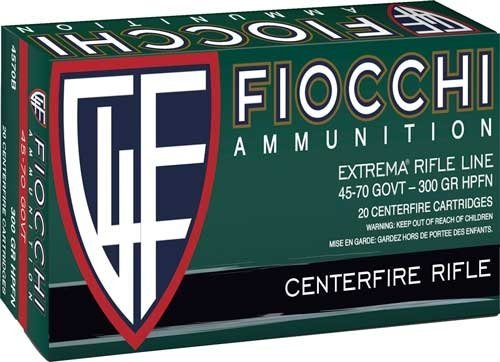 Fiocchi Field Dynamics 45-70 Government Hollow Point Flat Nose (HPFN) ammunition