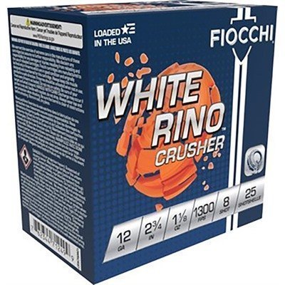 Fiocchi White Rino Crusher 12 Gauge #8 1-1/8 oz shotshells