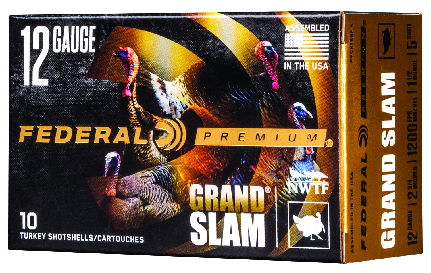 Federal Premium Grand Slam 12 Gauge 2.75in 1.5oz #5 copper-plated lead shot ammunition
