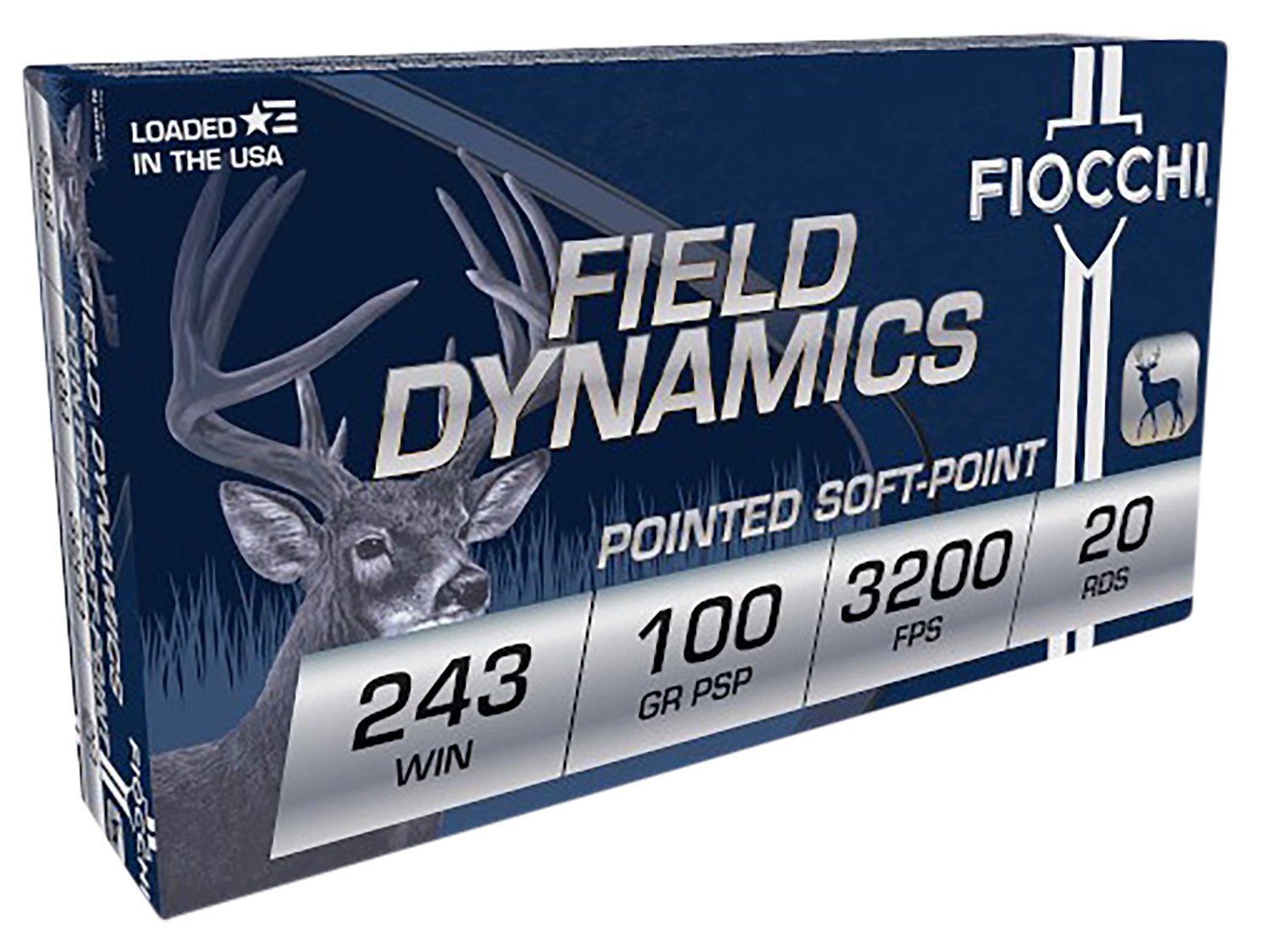 Fiocchi Field Dynamics .243 Winchester 100-grain Pointed Soft Point (PSP) ammunition