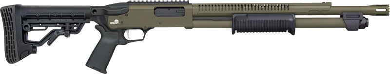 Mossberg 590R 12 Gauge 18.5in OD Green Cerakote pump-action shotgun