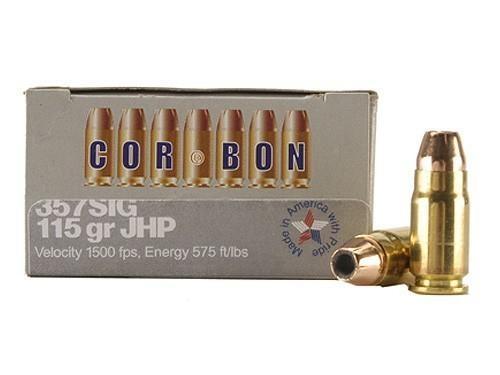 Cor-Bon Self-Defense .357 Sig 115-grain Jacketed Hollow Point (JHP) ammunition