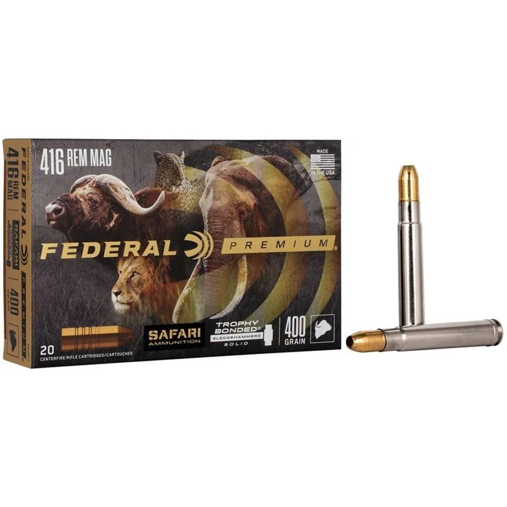 Federal Premium Cape-Shok .416 Rem Mag 400-grain Trophy Bonded Sledgehammer Solid ammunition