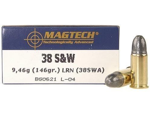 Magtech 38 S&W 146-grain LRN ammunition 50 rounds