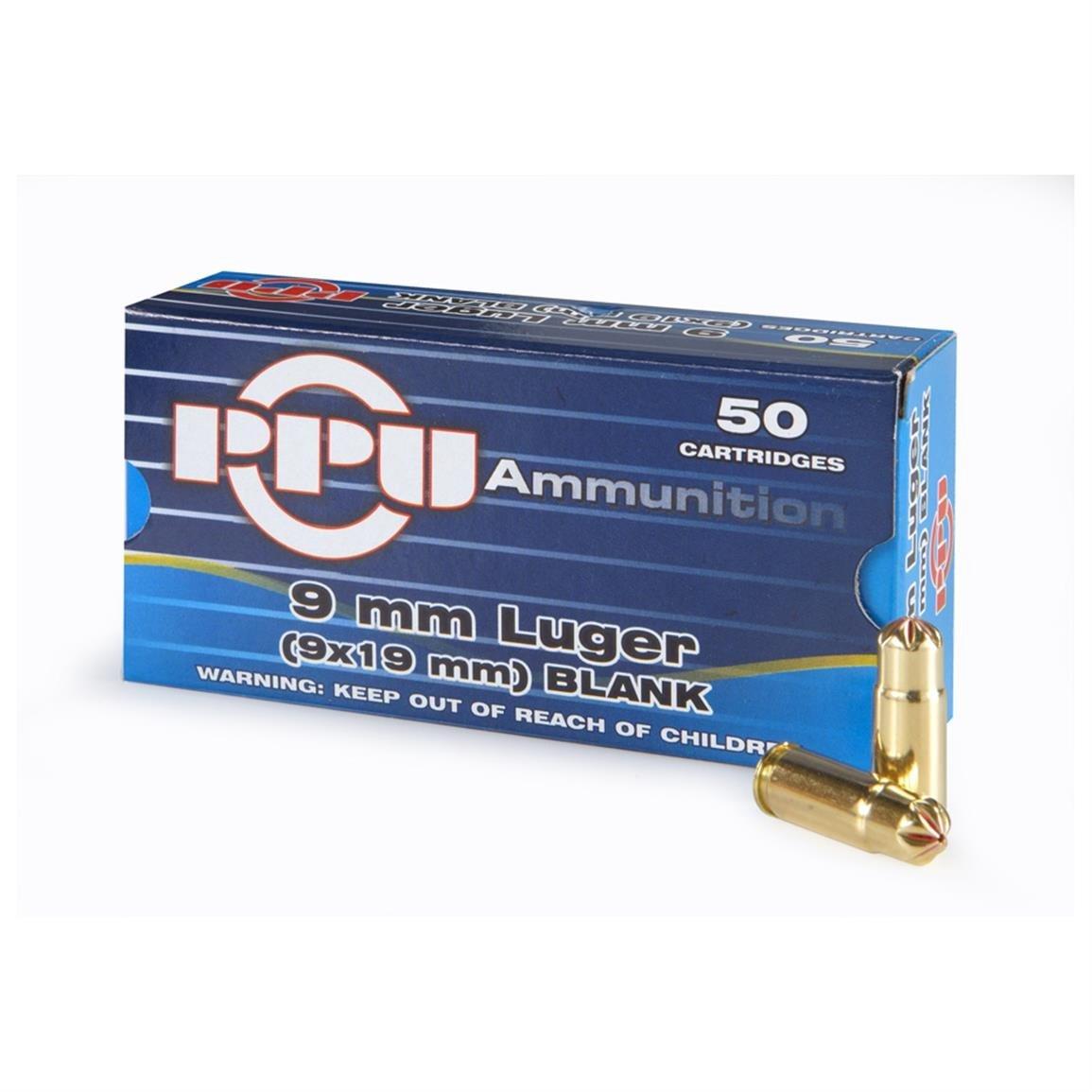 PPU Blanks 9mm Luger 50-count blank cartridges