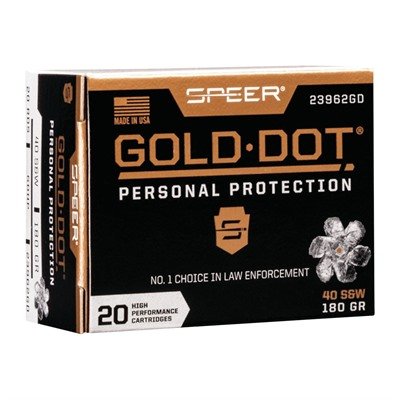Speer Gold Dot 40 S&W 180-grain Jacketed Hollow Point ammunition