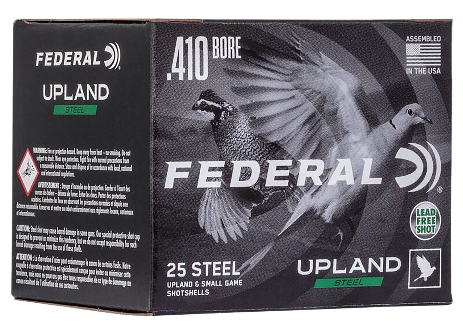 Federal Upland Steel .410 Bore 3/8 oz #7.5 steel shot 25rd ammunition
