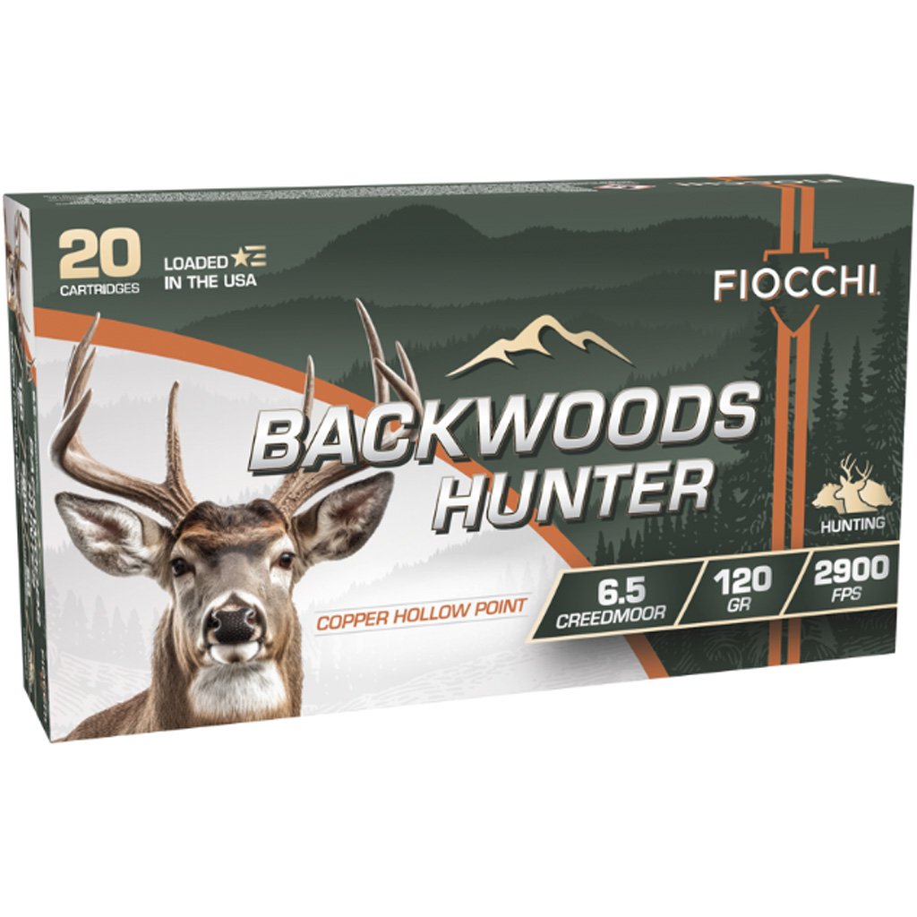 Fiocchi Backwoods Hunter 6.5mm Creedmoor 120-grain Copper Hollow Point CHP ammunition