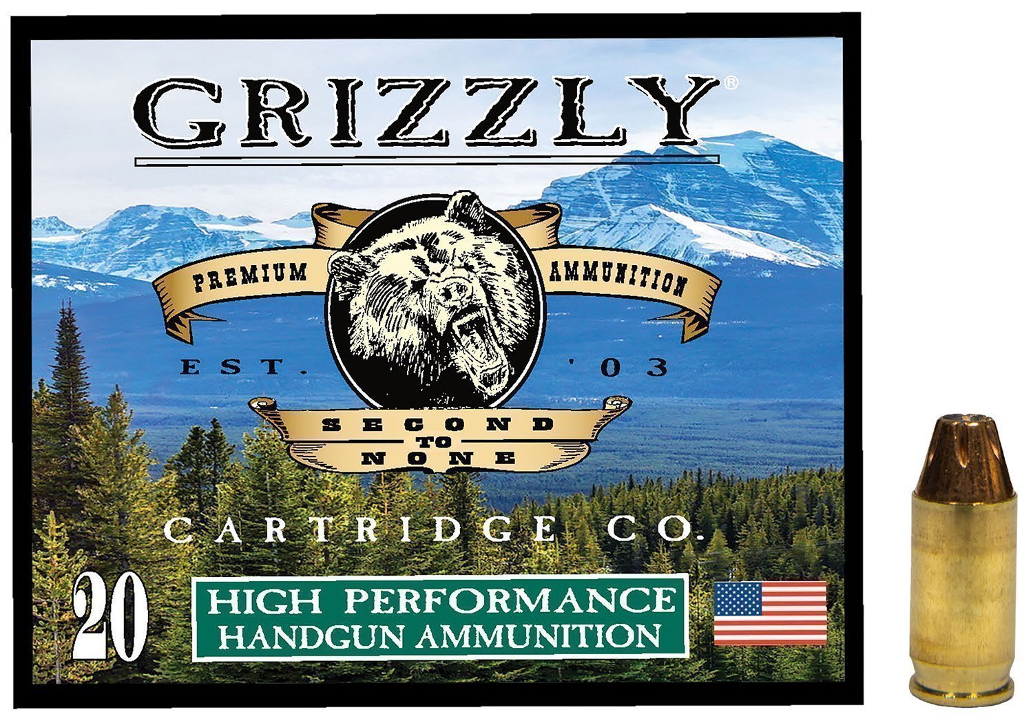 Grizzly Ammo GC38A1 380 ACP +P 90-grain Jacketed Hollow Point ammunition