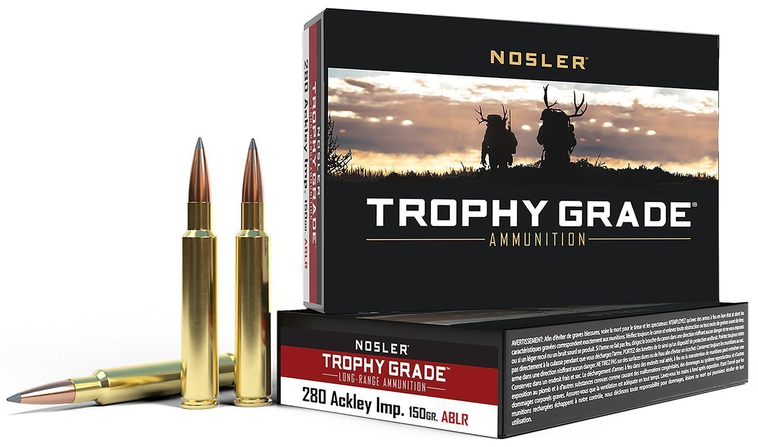 Nosler Trophy Grade Long-Range .280 Ackley Improved 150-grain AccuBond-LR ammunition