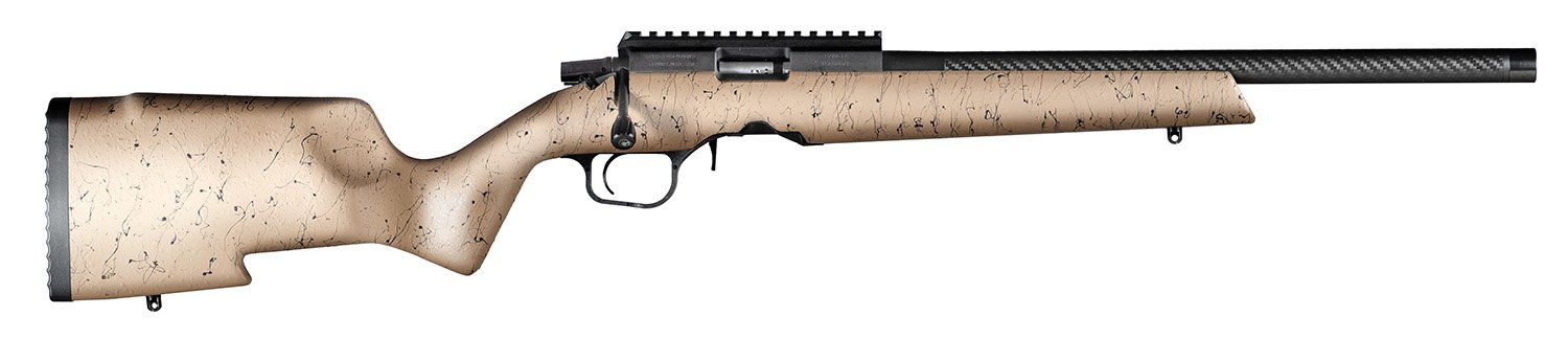 Christensen Arms 8011200100 Ranger 22 LR 10+1 18" Carbon Fiber/Threaded Barrel, Black Anodized Finish, Tan with Black Webbing Stock