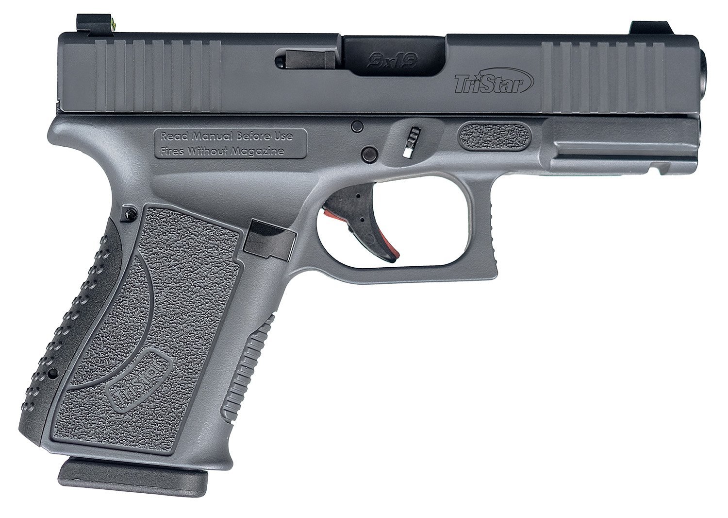 TriStar 85764 Apoc  9mm Luger 15+1 4.02" Black Steel Barrel, Sniper Gray Cerakote Serrated Steel Slide & Polymer Frame w/Accessory Rail, Textured Grip