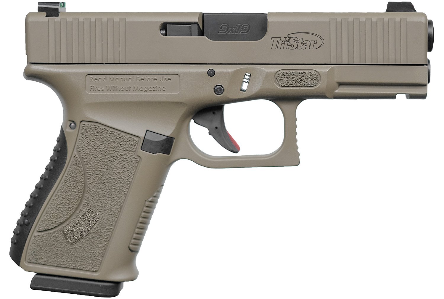 TriStar 85772 Apoc  9mm Luger 15+1 4.02" Black Steel Barrel, Flat Dark Earth Cerakote Serrated Steel Slide & Polymer Frame w/Accessory Rail, Textured Grip
