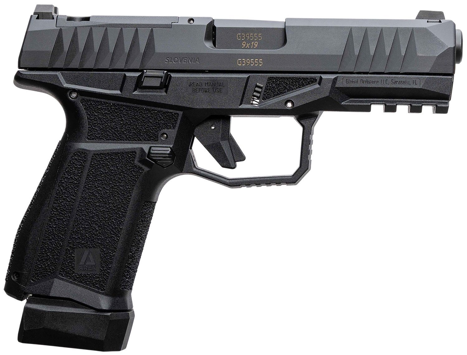 AREX 815537024074 Delta M Gen2 Compact Frame 9mm Luger 15+1 4" Black Steel Barrel, Black Nitride Steel Optic Cut/Serrated Slide, Black Polymer Frame w/Picatinny Rail, Black Stippled Grip, Ambidextrous