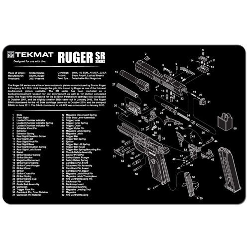 RUGER SR 9 (SR 40) CLEANING MAT - 11” X 17”