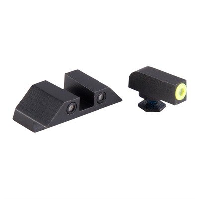 GLOCK 17/19/33/46 YELLOW FRONT & BLACK SQUARE NOTCH REAR
