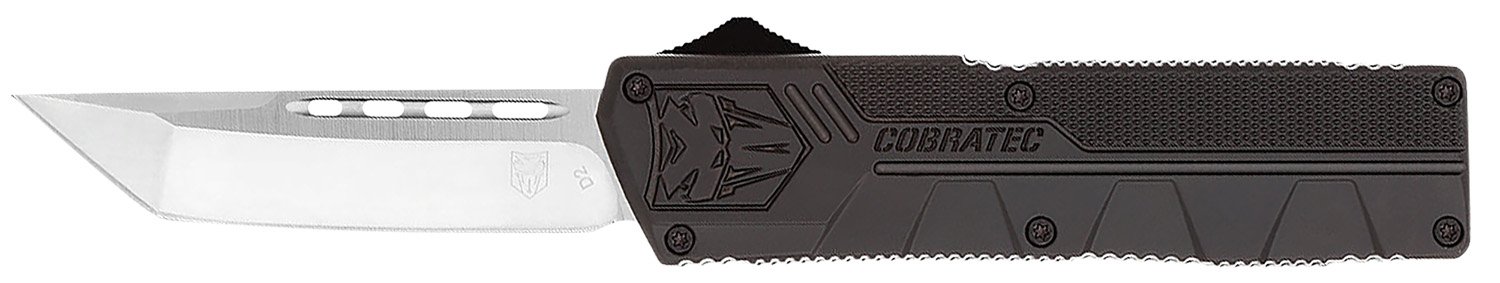 CobraTec Knives BCTLWTNS Lightweight  3.25" OTF Tanto Plain D2 Steel Blade/Black Aluminum Handle Includes Pocket Clip