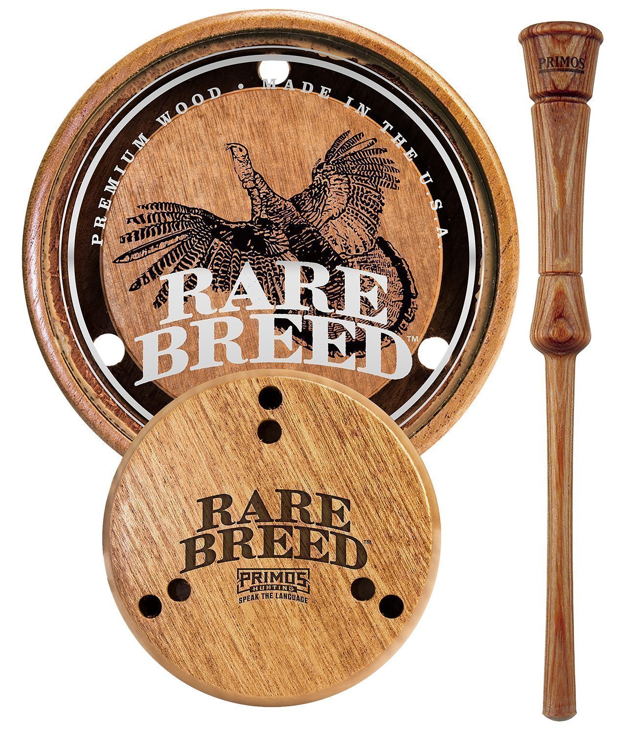 Primos PS2903 Rare Breed  Friction Call Attracts Turkeys Natural Glass/Wood