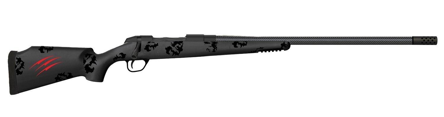 Fierce Firearms FCTRG65CM20BBO CT Rage  6.5 Creedmoor Caliber with 4+1 Capacity, 20" Carbon Fiber Barrel, Black Cerakote Metal Finish & Blackout Camo Fixed Fierce Tech C3 Stock, Right Hand (Full Size)