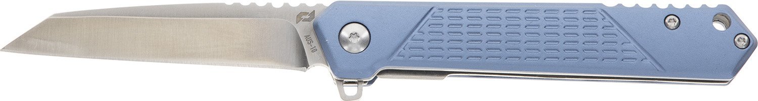 Schrade 1159320 Inert  EDC 3.25" Folding Wharncliffe Part Serrated Satin AUS-10A SS Blade, 4.25" Blue Aluminum Handle