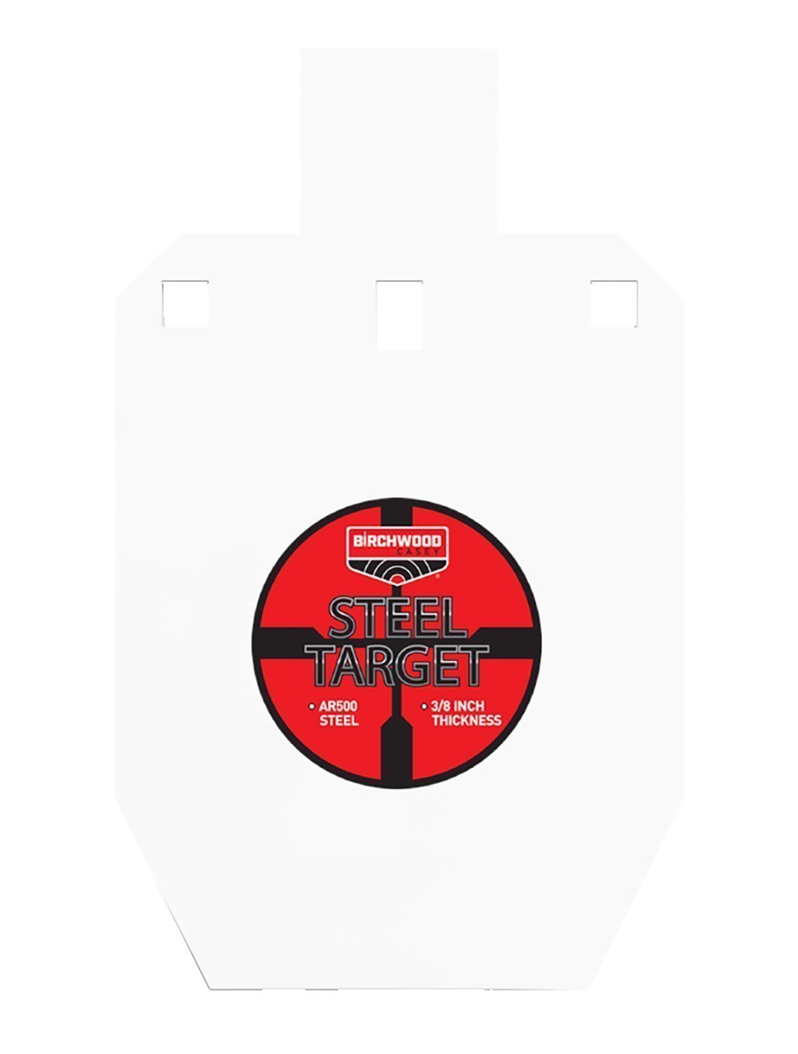 Birchwood Casey BC-47661   Pistol/Rifle Black/Red/White Steel Silhouette 0.38" Thick Hanging