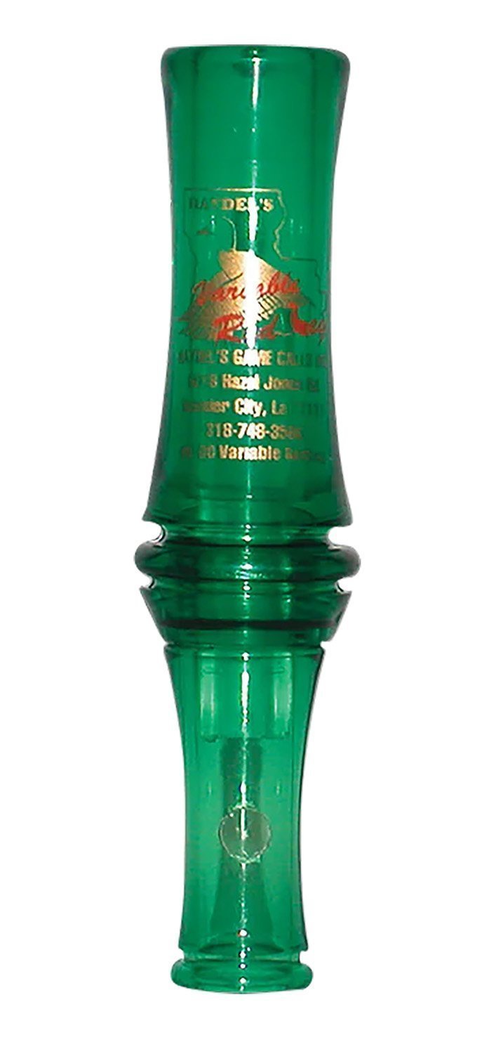 Haydel's Game Calls VR00 "Redleg" Mallard Variable Tone Open Call Double Reed Mallard Sounds Attracts Ducks Green Plastic