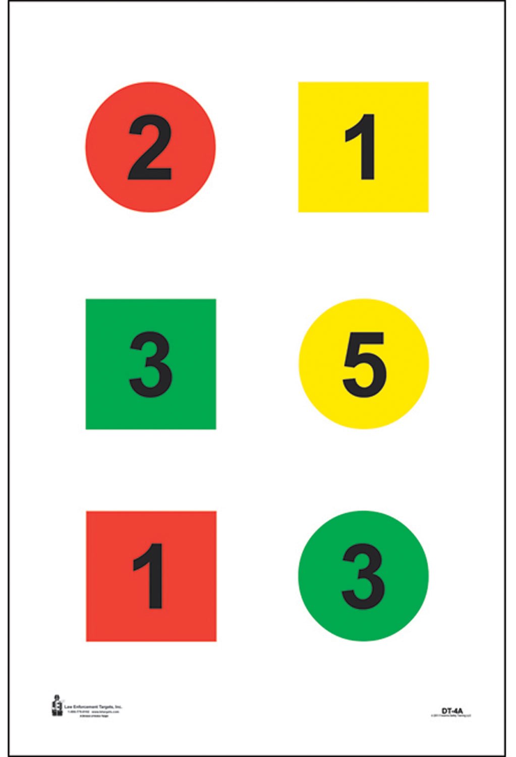 Action Target DT4A100 Training Discretionary Command Circle/Square Paper 23" x 35" Multi-Color 100 Per Box
