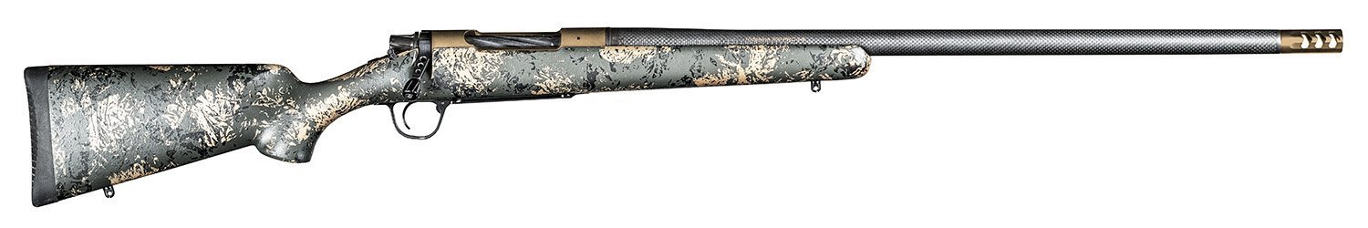 Christensen Arms 8010618700 Ridgeline FFT 243 Win 4+1 20" Carbon Fiber/Threaded Barrel, Burnt Bronze Cerakote, Green with Black/Tan Accents Stock
