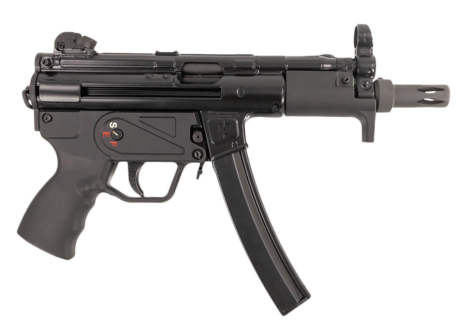 MAC 12750005 5K  9mm Luger 30+1 5.80" Black Phosphate Steel Threaded Barrel, Black Phosphate Optics Ready Receiver/Frame, Black Grip, Ambidextrous