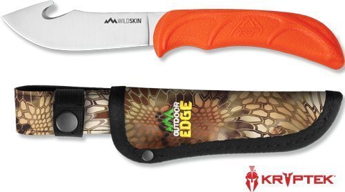 OUTDOOR EDGE WILD SKIN 4.0" - GUTHOOK KNIFE W/ MO SHEATH
