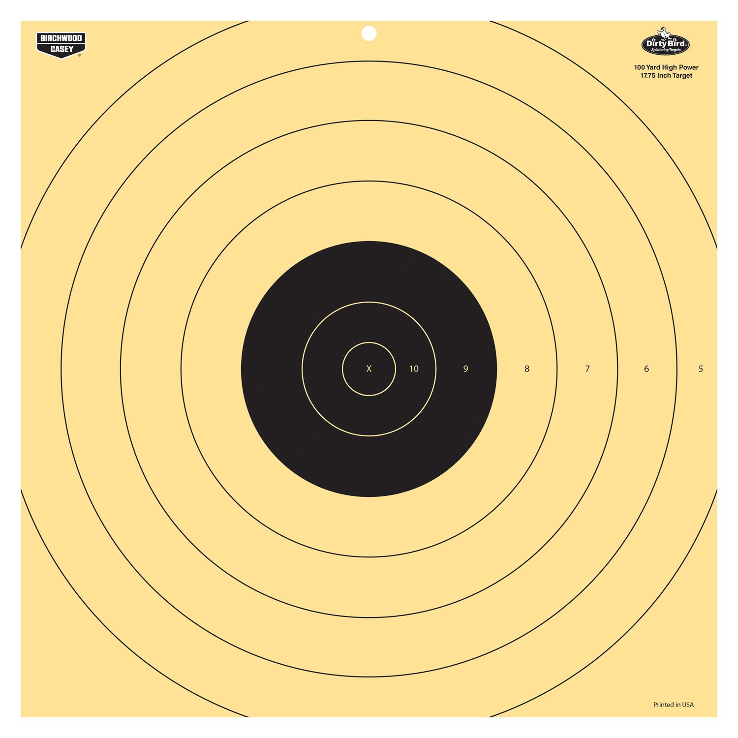 Birchwood Casey 35186 Dirty Bird  17.25" Bullseye Tagboard Hanging 100 yds Rifle Black/White 5 Pack