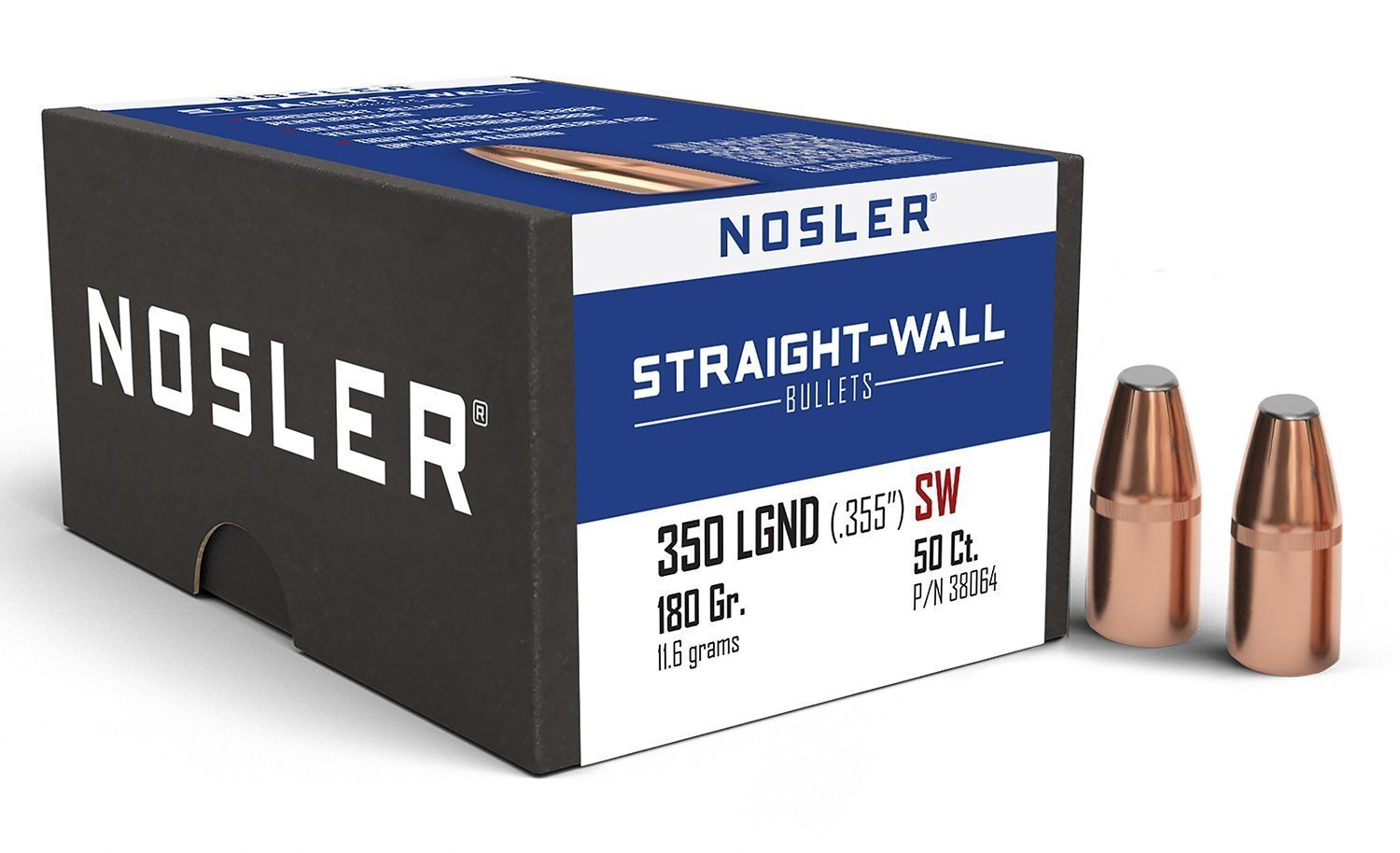Nosler 38064 Straight Wall  350Legend 180gr Power Point 50CT